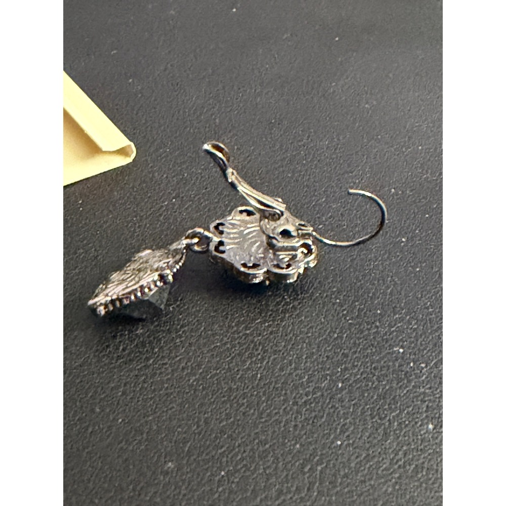 1928 Victorian Revival Earrings Black Magic Goth Dangle Drop - Picture 5 of 7